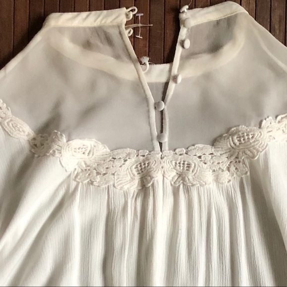 ✨Free People • Lace High Neck Victoria Blouse - Picture 8 of 9